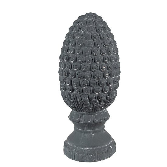 Clayre & Eef | Decoratie Beeld Dennenappel Grijs ø 13x31 cm | 6TE0473M