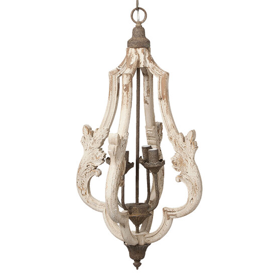 Clayre & Eef | Hanglamp Wit ø 40x79 cm E14/max 4x25W | 5LMP212