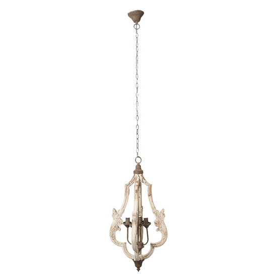 Clayre & Eef | Hanglamp Wit ø 40x79 cm E14/max 4x25W | 5LMP212