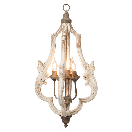 Clayre & Eef | Hanglamp Wit ø 40x79 cm E14/max 4x25W | 5LMP212