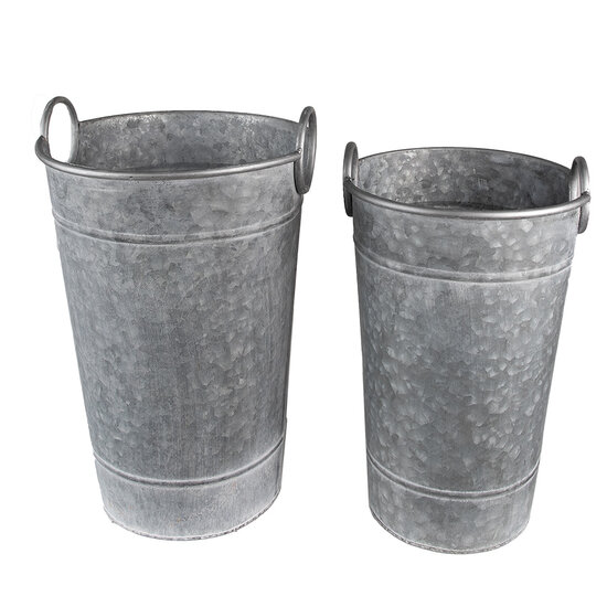 Clayre & Eef | Planthouder Grijs ø 29x41/44 / ø 25x37/40 cm | 6Y4888
