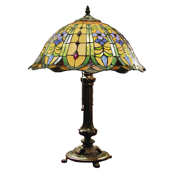 Clayre & Eef | Tiffany Tafellamp Groen ø 40x53 cm E27/max 2x60W | 5LL-5317