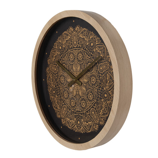 Clayre & Eef | Wandklok Zwart ø 50x6 cm / 1xAA | 6KL0793