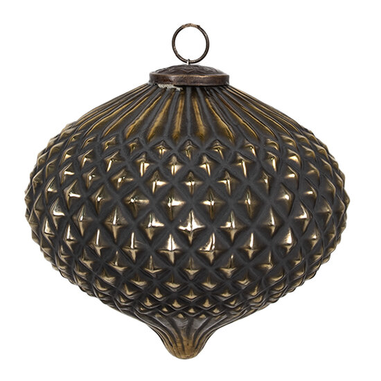 Clayre & Eef | Kerstbal Zwart ø 18x21 cm | 6GL4319