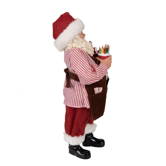 Clayre & Eef | Kerstdecoratie Kerstman Rood 16x8x28 cm | 65220