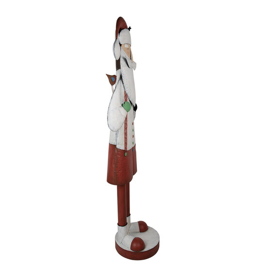 Clayre & Eef | Kerstdecoratie Beeld Kerstman Wit, Rood 70x30x206 cm | 5Y1177
