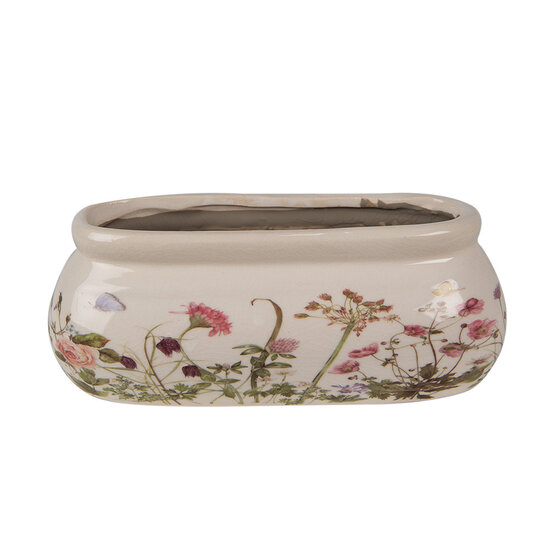 Clayre & Eef | Bloempot Binnen Roze Beige 18x7x7 cm | 6CE1602S