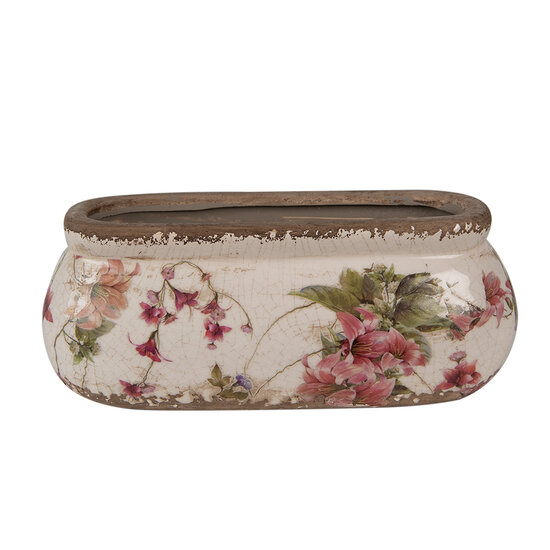 Clayre & Eef | Bloempot Binnen Roze Beige 18x7x7 cm | 6CE1603S
