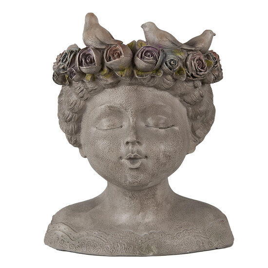 Clayre & Eef | Bloempot Binnen Grijs 22x20x26 cm | 6PR3896