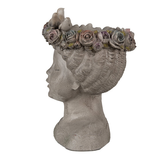 Clayre & Eef | Bloempot Binnen Grijs 22x20x26 cm | 6PR3896
