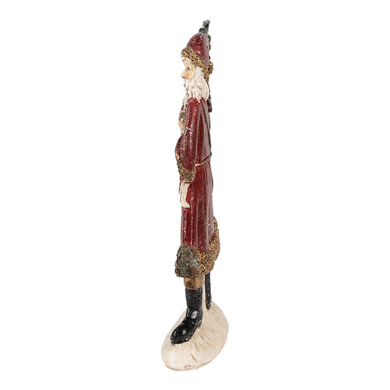 Clayre & Eef | Kerstdecoratie Beeld Kerstman Rood 9x4x23 cm | 6PR4925