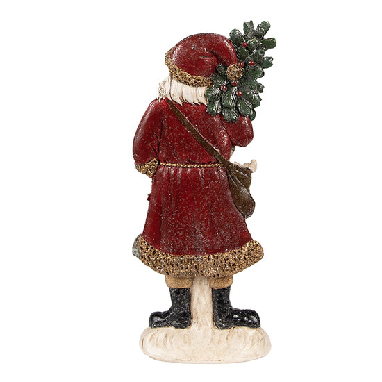 Clayre & Eef | Kerstdecoratie Beeld Kerstman Rood 9x4x23 cm | 6PR4925