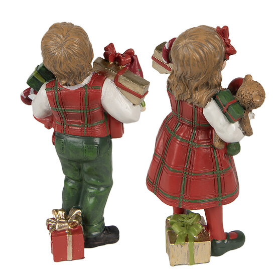 Clayre &amp; Eef   | Decoratie Kinderen Rood, Groen 7x6x13 / 7x5x13 cm (2) | 6PR3920