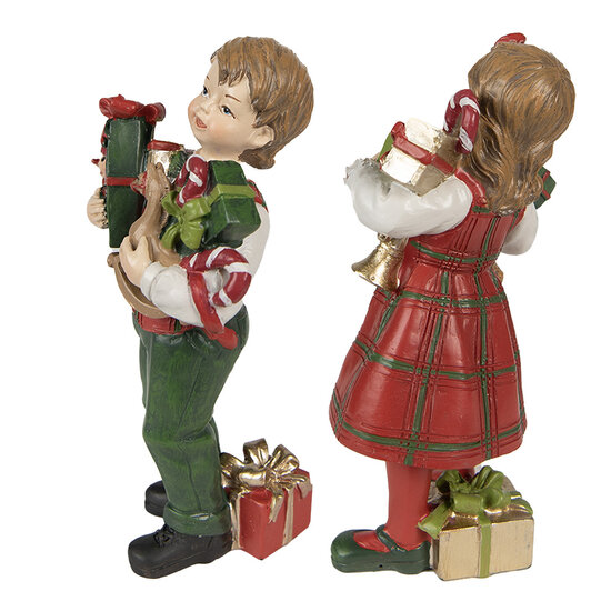 Clayre &amp; Eef   | Decoratie Kinderen Rood, Groen 7x6x13 / 7x5x13 cm (2) | 6PR3920