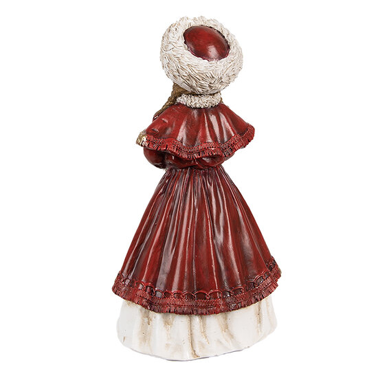 Clayre & Eef | Decoratie Beeld Meisje Rood 9x7x17 cm | 6PR3943
