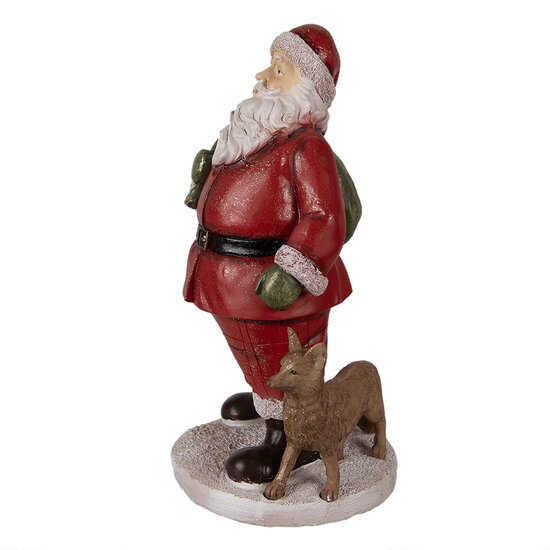 Clayre & Eef | Kerstdecoratie Beeld Kerstman Rood 16x14x26 cm | 6PR3946