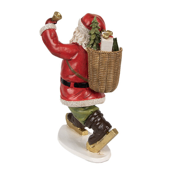 Clayre & Eef | Kerstdecoratie Beeld Kerstman Rood 14x11x20 cm | 6PR3947