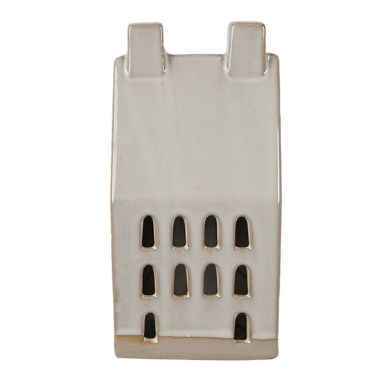 Clayre & Eef | Decoratie Huisje met LED Beige 8x6x15 cm | 6CE1591M