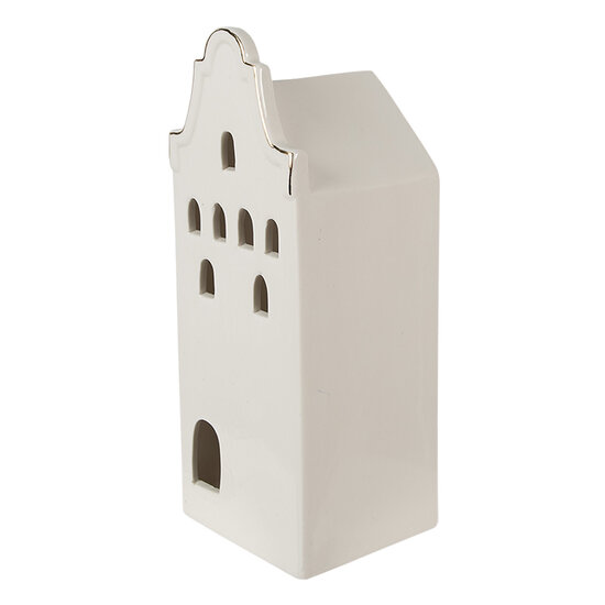 Clayre & Eef | Decoratie Huisje met LED Beige, Goudkleurig 7x6x16 cm | 6CE1599M