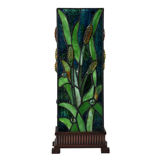 Clayre & Eef | Tiffany Tafellamp Groen 18x18x45 cm E27/max 1x60W | 5LL-6310