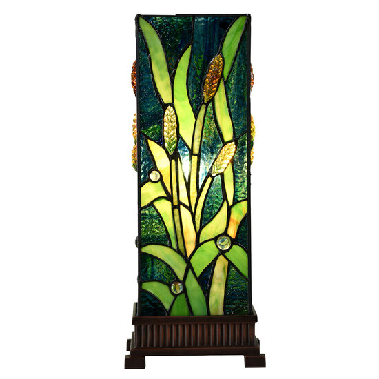 Clayre & Eef | Tiffany Tafellamp Groen 18x18x45 cm E27/max 1x60W | 5LL-6310