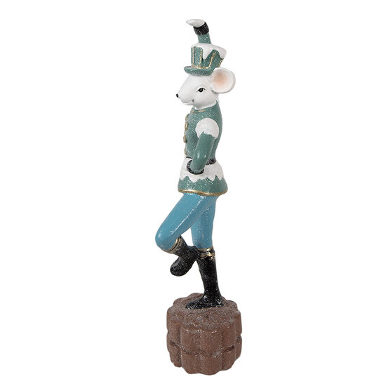 Clayre & Eef | Decoratie Beeld Muis Blauw 8x7x26 cm | 6PR3961
