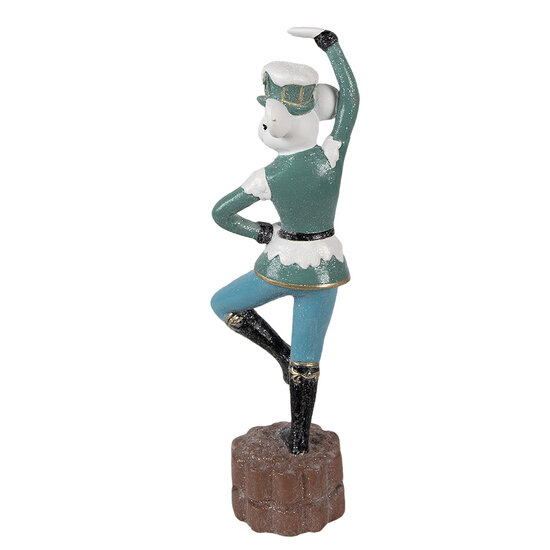 Clayre & Eef | Decoratie Beeld Muis Blauw 8x7x26 cm | 6PR3961