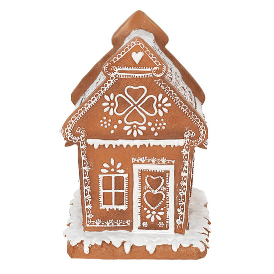 Clayre & Eef | Decoratie Huis met LED Bruin 15x12x17 cm/ 3xAAA | 6PR3975