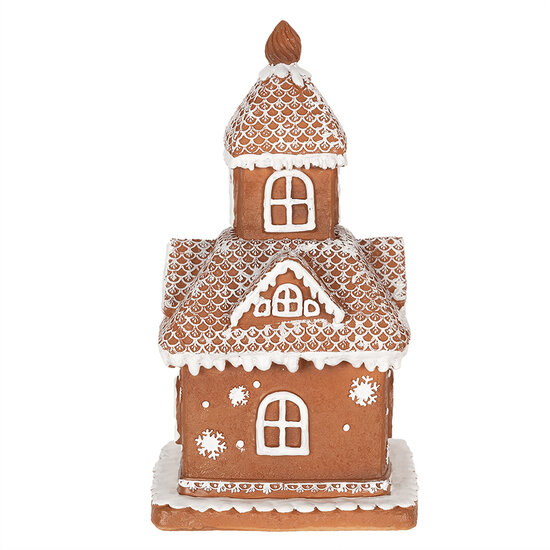 Clayre & Eef | Decoratie Huis met LED Bruin 14x14x25 cm/ 3xAAA | 6PR3983