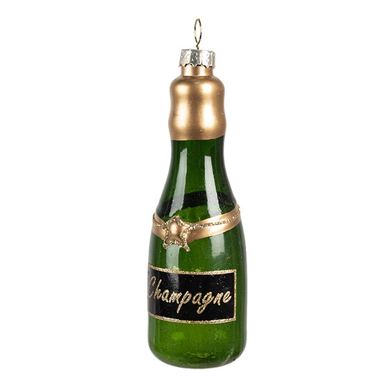 Clayre & Eef | Kersthanger Groen Goudkleurig ø 4x12 cm | 6GL4342