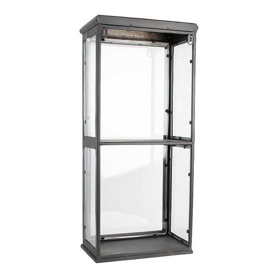 Clayre & Eef | Vitrinekast Zwart 31x21x70 cm | 50702