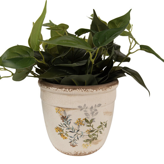 Clayre & Eef | Bloempot Binnen Beige Geel ø 18x17 cm | 6CE1607L