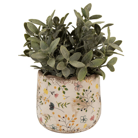 Clayre & Eef | Bloempot Binnen Beige Geel ø 14x12 cm | 6CE1610S