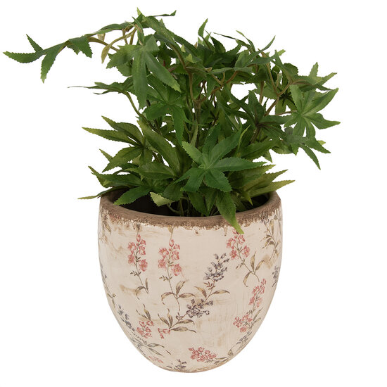Clayre & Eef | Bloempot Binnen Beige Roze ø 18x17 cm | 6CE1615L