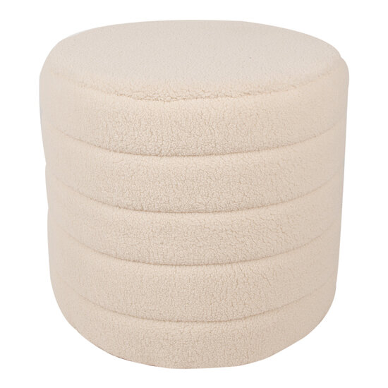 Clayre & Eef | Poef (set van 2) Beige ø 50x45 / ø 40x40 cm | 65170