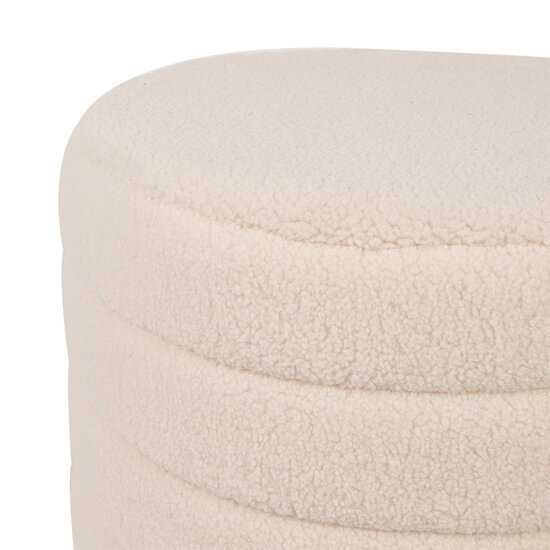 Clayre & Eef | Poef (set van 2) Beige ø 50x45 / ø 40x40 cm | 65170