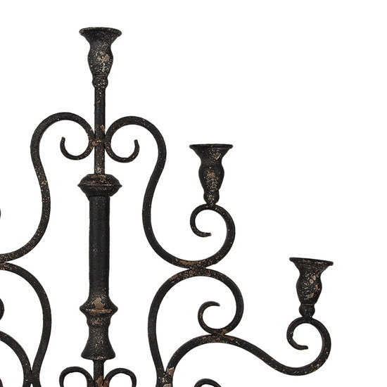 Clayre & Eef | Kandelaar Zwart 46x14x49 cm | 6Y5475