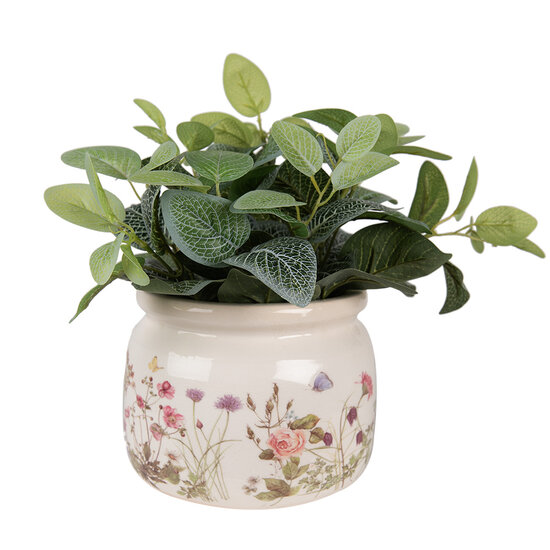 Clayre & Eef | Bloempot Binnen Beige Roze ø 20x15 cm | 6CE1630L