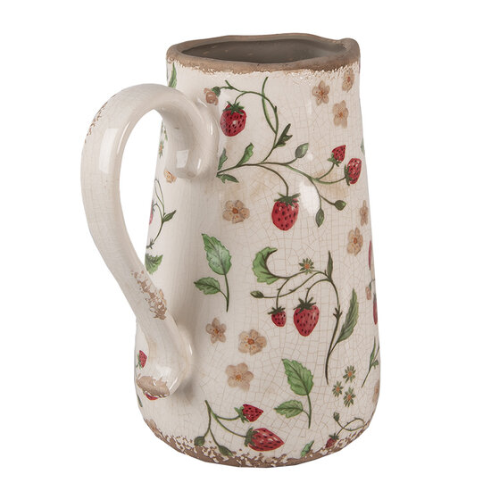 Clayre & Eef | Decoratieve Schenkkan Beige Rood 21x15x23 cm | 6CE1633L