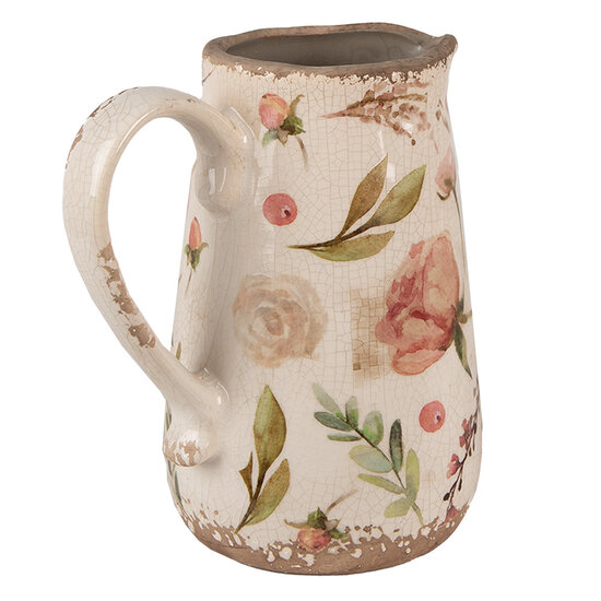 Clayre & Eef | Decoratieve Schenkkan Beige Roze 17x12x18 cm | 6CE1624M