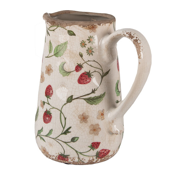 Clayre & Eef | Decoratieve Schenkkan Beige Rood 17x12x18 cm | 6CE1633M