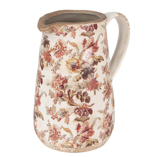 Clayre & Eef | Decoratieve Schenkkan Beige Roze 16x12x18 cm | 6CE1651M