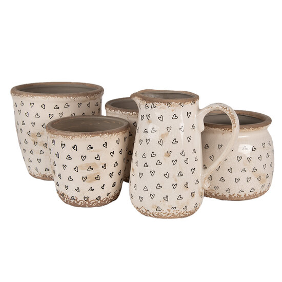Clayre & Eef | Decoratieve Schenkkan Beige Zwart 16x12x18 cm | 6CE1654M
