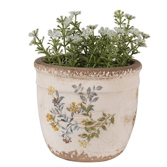 Clayre & Eef | Bloempot Binnen Beige Geel ø 13x11 cm | 6CE1607S