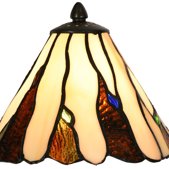 Clayre & Eef | Tiffany Tafellamp Beige ø 20x60 cm E14/max 1x40W | 5LL-6316