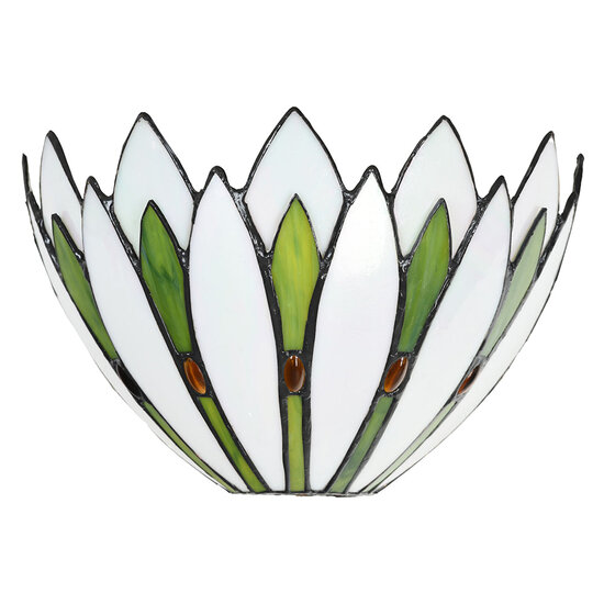 Clayre & Eef | Wandlamp Tiffany Wit 30x15x18 cm E14/max 1x40W | 5LL-6329