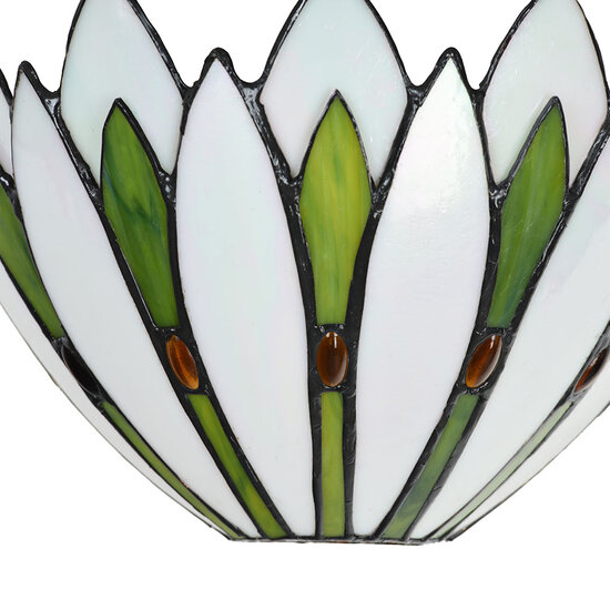 Clayre & Eef | Wandlamp Tiffany Wit 30x15x18 cm E14/max 1x40W | 5LL-6329