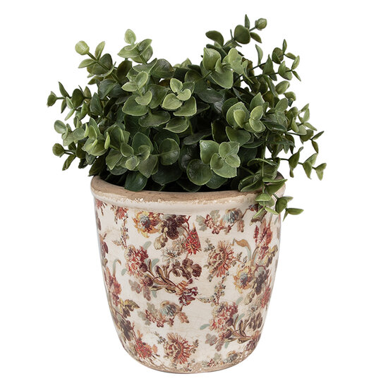 Clayre & Eef | Bloempot Binnen Beige Roze ø 14x13 cm | 6CE1649M