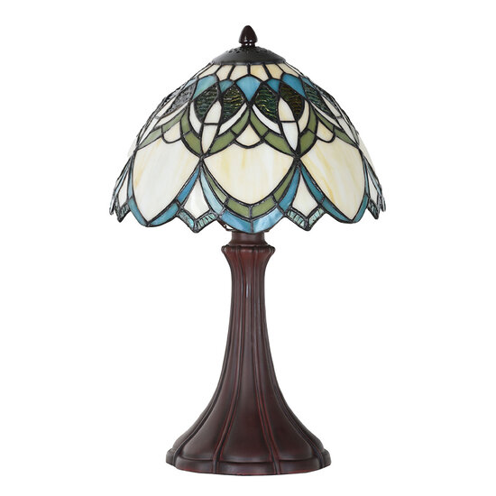 Clayre & Eef | Tiffany Tafellamp Beige ø 25x42 cm E14/max 1x40W | 5LL-6334