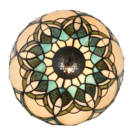 Clayre & Eef | Tiffany Tafellamp Beige ø 25x42 cm E14/max 1x40W | 5LL-6334